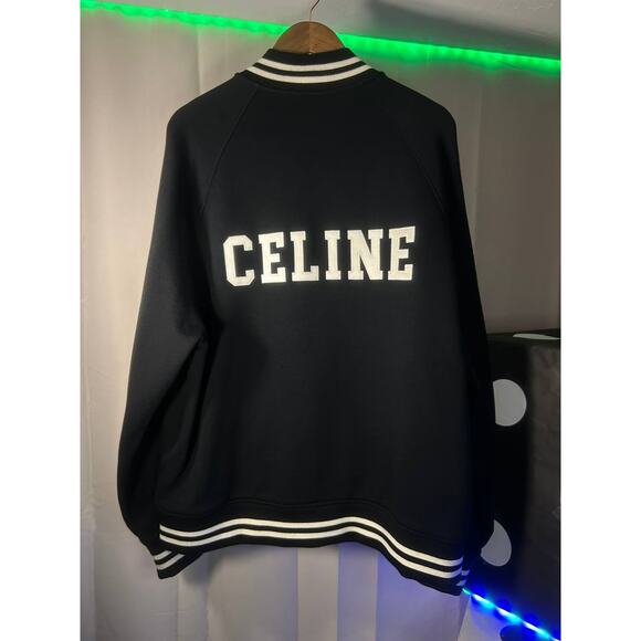 Celine Black & White Teddy Varsity Jacket (Minor Discolor) - Picture 2 of 16